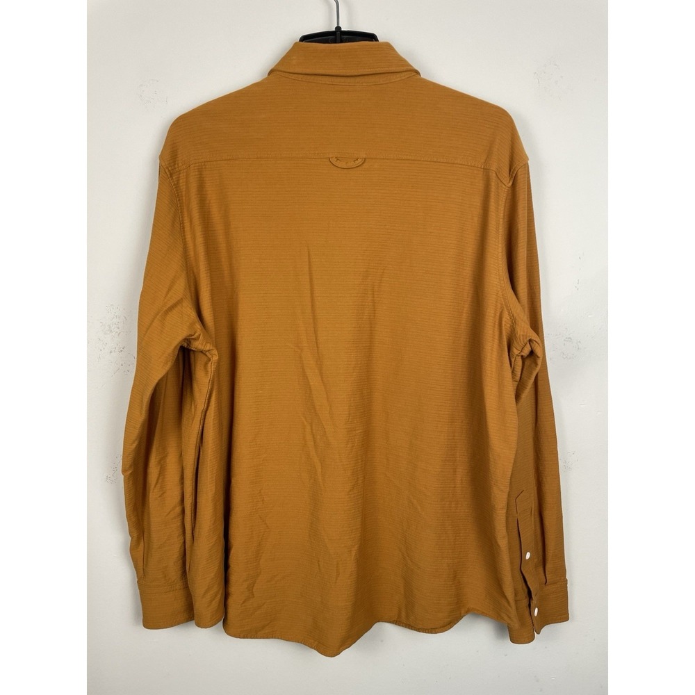 UNTUCKit Branham Shirt Mens XXL Burnt Orange Stretch Cotton Ribbed Textured - Picture 3 of 8